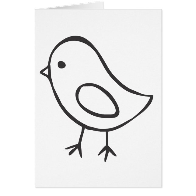 白黒スケッチのベビーの鶏 (正面)