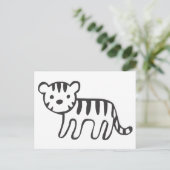 白黒スケッチの虎の子 ポストカード (スタンド正面)