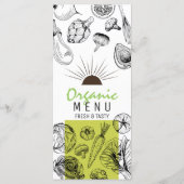 白黒スケッチアートオーガニックビーガンメニューテンプレート メニュー (裏面)