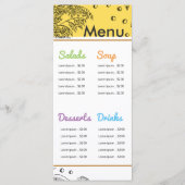 白黒スケッチアートオーガニックビーガンメニューテンプレート メニュー (正面)