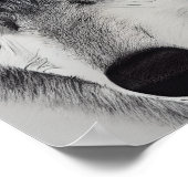 白黒スケッチオオカミ ポスター (角)