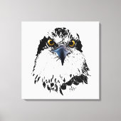 白黒スケッチオスプレイ"鳥の王" キャンバスプリント (正面)