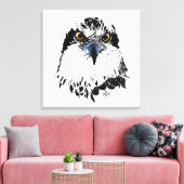 白黒スケッチオスプレイ"鳥の王" キャンバスプリント (インサイチュ (リビング))