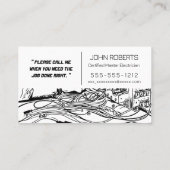 白黒スケッチスタイル電気技師（QR付） 名刺 (裏面)