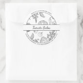 白黒スケッチトマトサルサラベル ラウンドシール (バッグ)