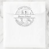 白黒スケッチバナナ抽出ラベル ラウンドシール (バッグ)