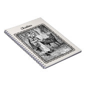 白黒スケッチレッドライディングフードフラワーウルフ ノートブック (右側)