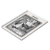 白黒スケッチレッドライディングフードフラワーウルフ ノートブック (左側)