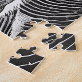 白黒スケッチ孤独なボート（海） ジグソーパズル (側面)