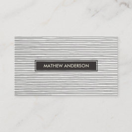 白黒スケッチ線ストライプのパターン 名刺
