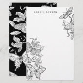 白黒スケッチ蝶の文房具 (正面/裏面)