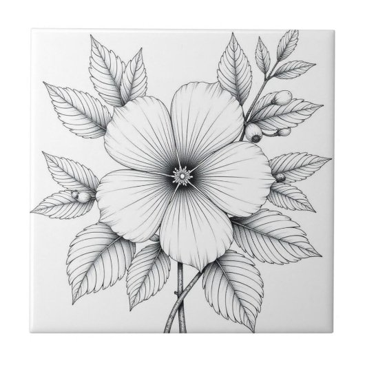 白黒スケッチ タイル