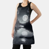 白黒スケッチ、湖と星 エプロン (インサイチュ)