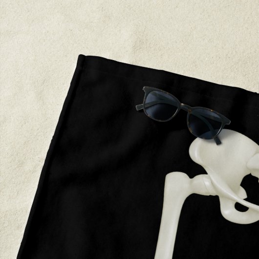 白黒スケルトンおもしろいレッグビーチタオル ビーチタオル (インサイチュ)