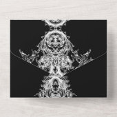 白黒スケルトンスカルゴシック結婚ズ オールインワン招待状 (裏面)