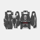 白黒スケルトンハロウィーン切り妻ビーフボックス フェイバーボックス (折り畳みなし)