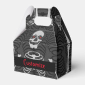 白黒スケルトンハロウィーン切り妻ビーフボックス フェイバーボックス (正面サイド)