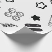 白黒スケートボードラッピング紙 ラッピングペーパー (角)