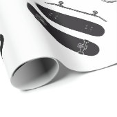 白黒スケートボードラッピング紙 ラッピングペーパー (ロールコーナー)