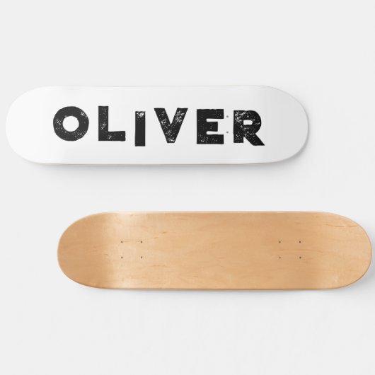 白黒スケートボード無地の色 スケートボード (横)