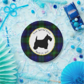 白黒スコッチテリアの格子縞は個人化なります ペーパープレート (パーティー)