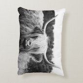 白黒スコットランドの高地の牛アクセント アクセントクッション (裏面(縦))