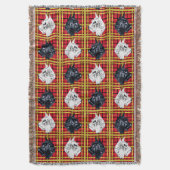 白黒スコットランドテリアのスコットランド犬 スローブランケット (正面縦)