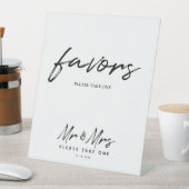 白黒スシンプルクリプト結婚式の引き出物表 台座サイン (インサイチュ)