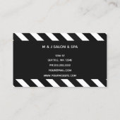 白黒スタイリストライプストサロンスパメイクアップ 名刺 (裏面)
