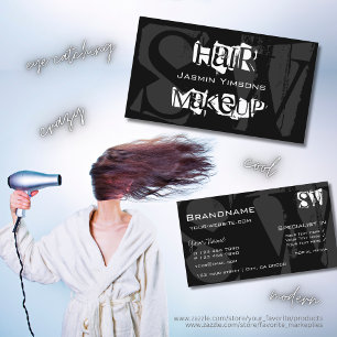 白黒スタイリッシュとグレーとイニシャルモダン 名刺