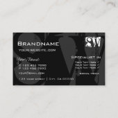 白黒スタイリッシュとグレーとイニシャルモダン 名刺 (裏面)