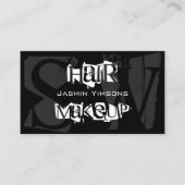 白黒スタイリッシュとグレーとイニシャルモダン 名刺 (正面)