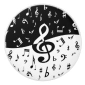 白黒スタイリッシュなト音記号の波 セラミックノブ (正面)