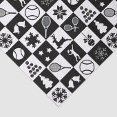 白黒スタイリッシュのクリスマステニス 薄葉紙 (詳細)