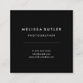 白黒スタイリッシュのストライプ スクエア名刺 (裏面)