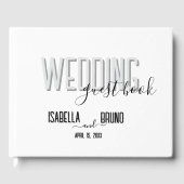 白黒スタイリッシュの歓迎結婚の挨拶 ゲストブック (正面)