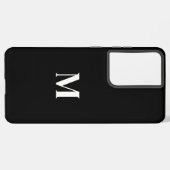 白黒スタイリッシュエレガント名前をカスタムするモノグラム SAMSUNG GALAXYケース (左側面)