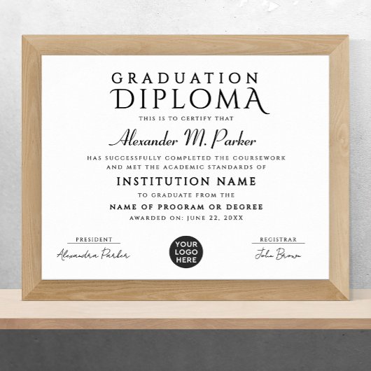 白黒スタイリッシュクラス賞受賞ロゴ賞 ポスター