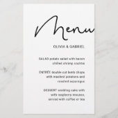 白黒スタイリッシュスクリプ結婚トのメニュー (正面)