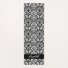 白黒スタイリッシュダマスク ヨガマット