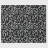 白黒スタイリッシュハートパターン ラッピングペーパー (フラット)