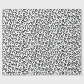 白黒スタイリッシュハートパターン ラッピングペーパー (フラット)