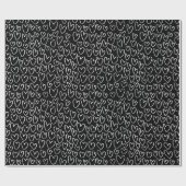 白黒スタイリッシュハートパターン ラッピングペーパー (フラット)