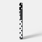 白黒スタイリッシュハートパターン iPhoneケース (左側面)