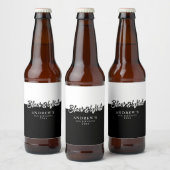 白黒スタイリッシュパーティー ビールラベル (ボトル)