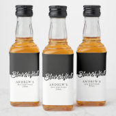 白黒スタイリッシュパーティー リキュールボトルラベル (ボトル)