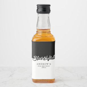 白黒スタイリッシュパーティー リキュールボトルラベル