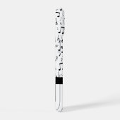 白黒スタイリッシュピアノ鍵 iPhone 15ケース (右側面)