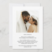 白黒スタイリッシュフォトミニマル結婚リスト セーブザデート (裏面)