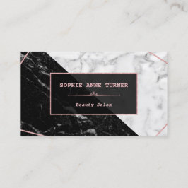 白黒スタイリッシュマーブルバラ金ゴールドアポイントメント 予約カード
